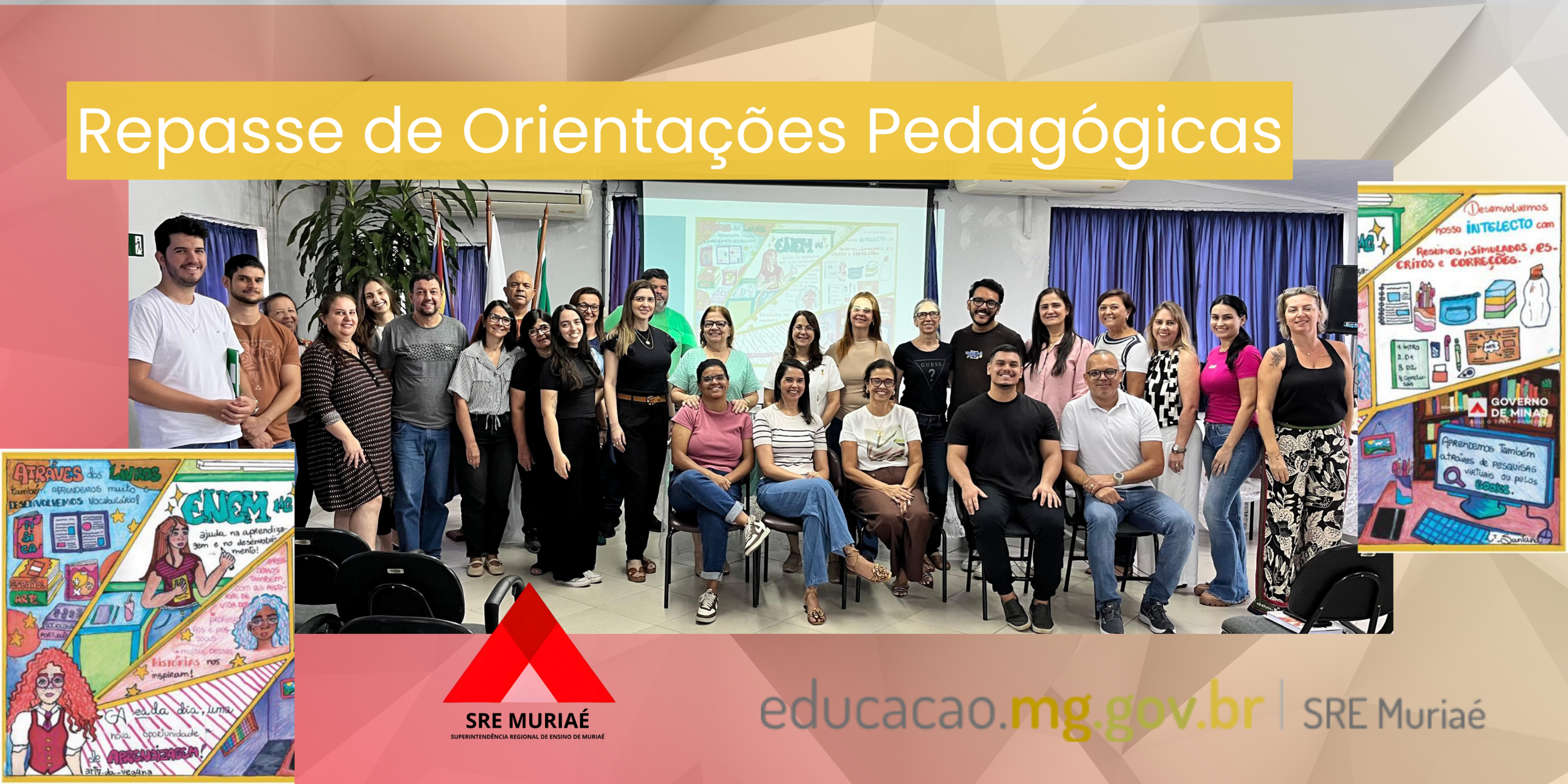 SRE Muriaé realiza repasse de Orientações Pedagógicas aos Inspetores e Analistas Educacionais e celebra o talento de estudante destaque da Rede Estadual