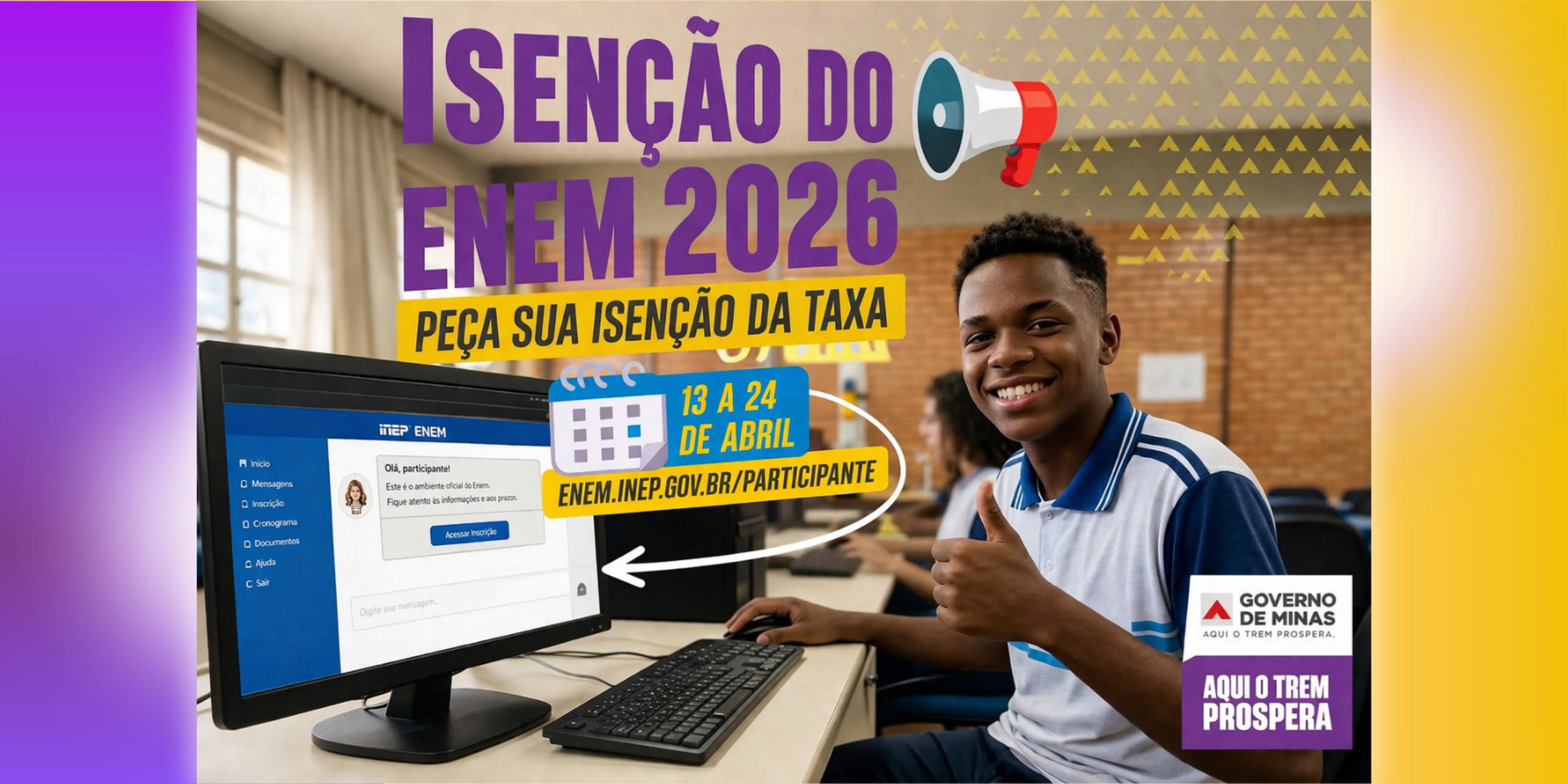 Enem 2026: Aberto o prazo para pedidos de isenção e justificativa de ausência