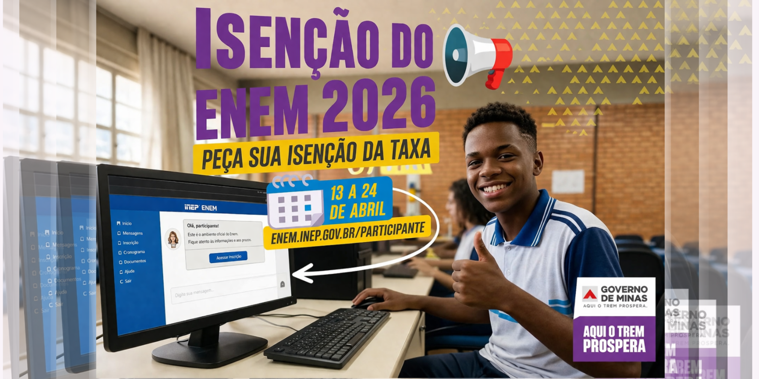 Enem 2026: Aberto o prazo para pedidos de isenção e justificativa de ausência